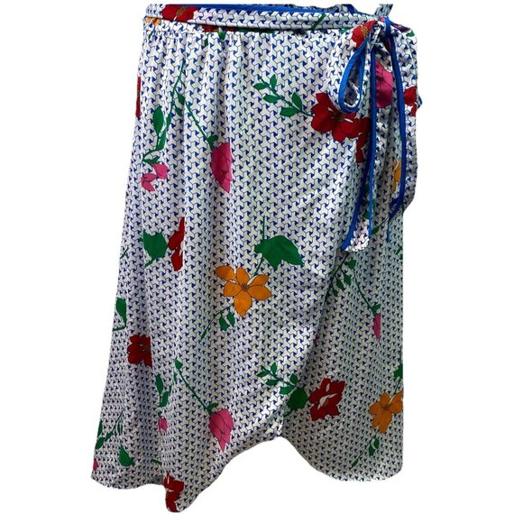 Modcloth Womens Dress Leave Delight On Floral Party Wrap Lined 80s Style Sz L - Picture 4 of 13